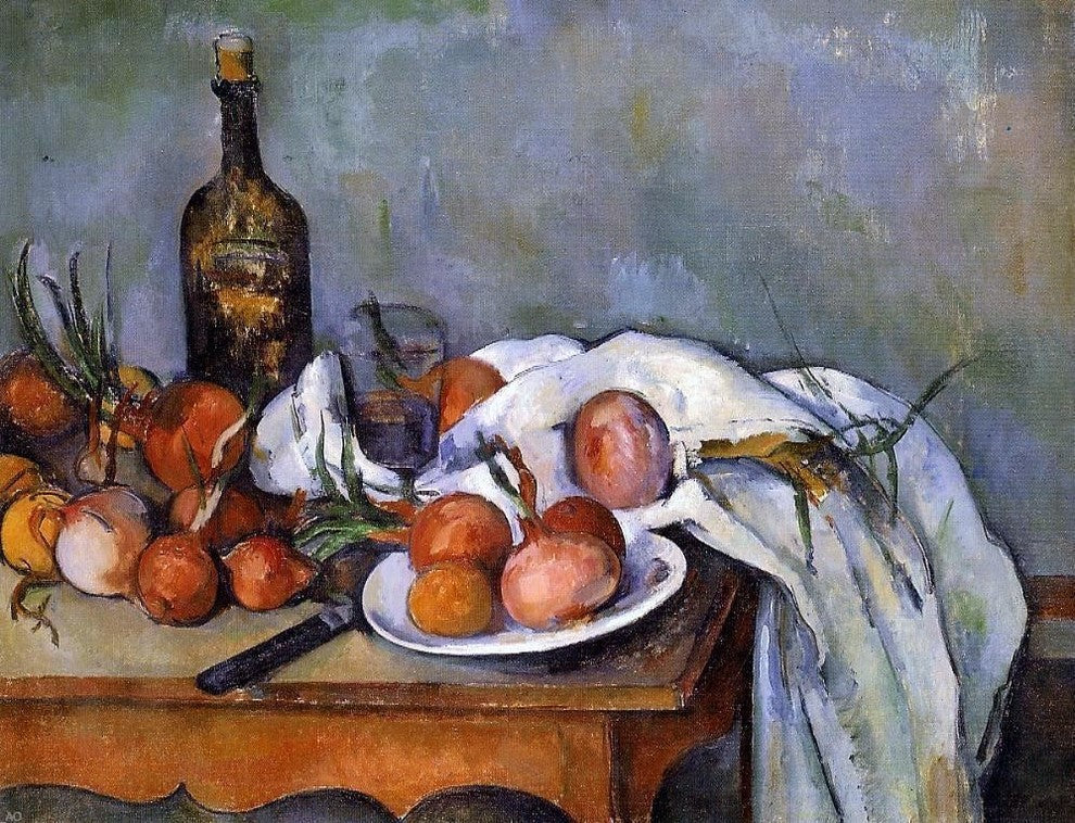 Paul Cezanne A Still Life with Red Onions, 21"x28" Gallery Wrapped Canvas