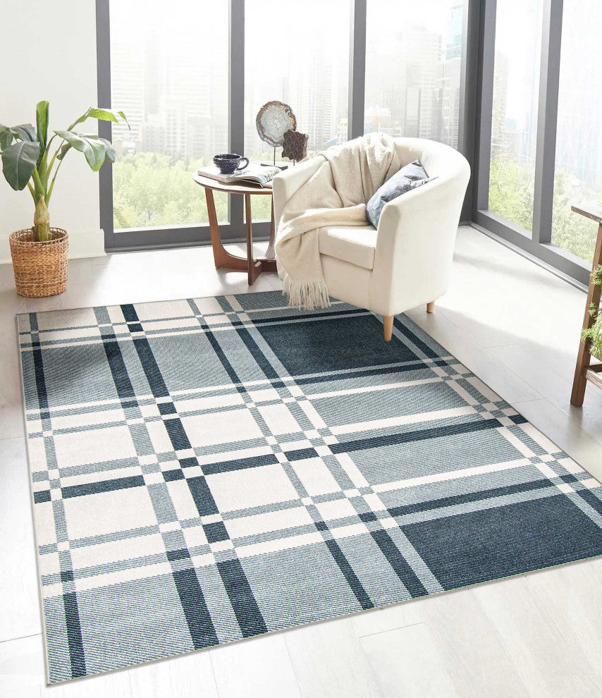 Aqua Roma Area Rug, Blue, 8'x10'