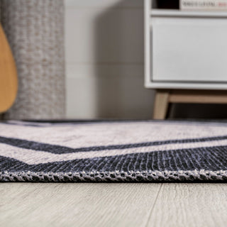 Siksak Modern Chevron Border Area Rug, 8x10