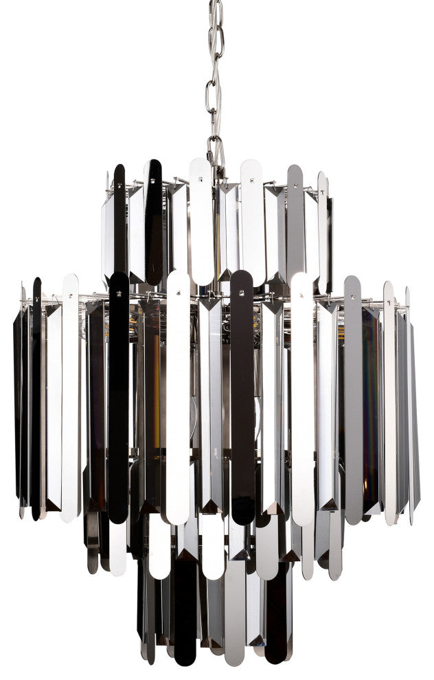 9-Light Stainless Steel Polish Nickel Chandelier