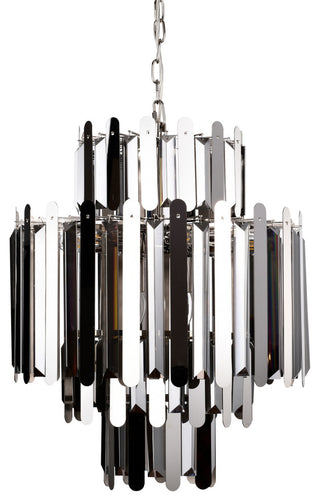 9-Light Stainless Steel Polish Nickel Chandelier