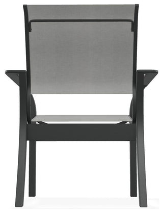 Leeward Sling Stackable Outdoor Dining Chair, Alloy/Graphite