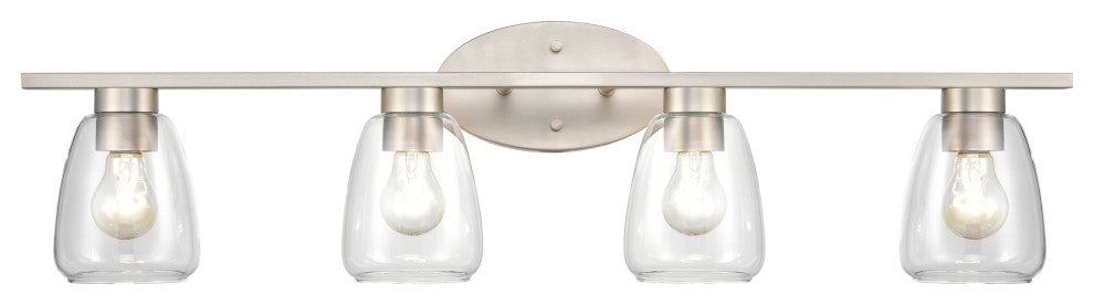 4 Light 34" Satin Nickel Bathroom Vanity Light