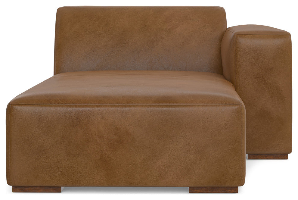 Rex Right Chaise Sofa Module in Genuine Leather