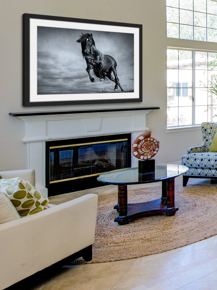 "Blue Baroque" Framed Painting Print, 30x20