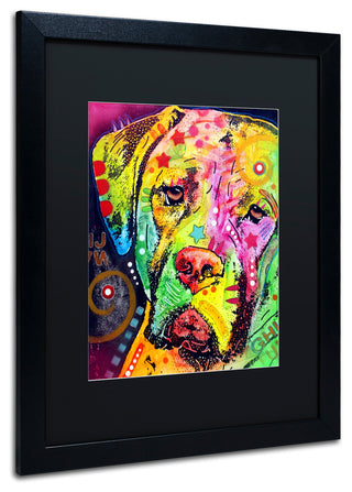 Dean Russo 'Mastiff II' Framed Art, Black Frame, 16"x20", Black Matte