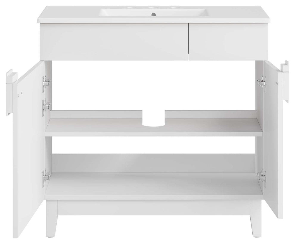 Miles 36" Bathroom Vanity - White White