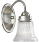 Progress Lighting Fluted Glass 1-Light Bath Light With Clear Prismati