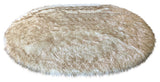 Super Soft Faux Sheepskin Rug, Oval, Eclipse, White, Brown Tips, 12'x15'
