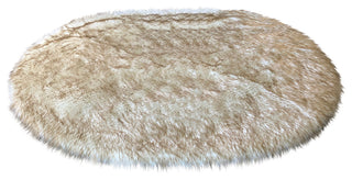 Super Soft Faux Sheepskin Rug, Oval, Eclipse, White, Brown Tips, 12'x15'