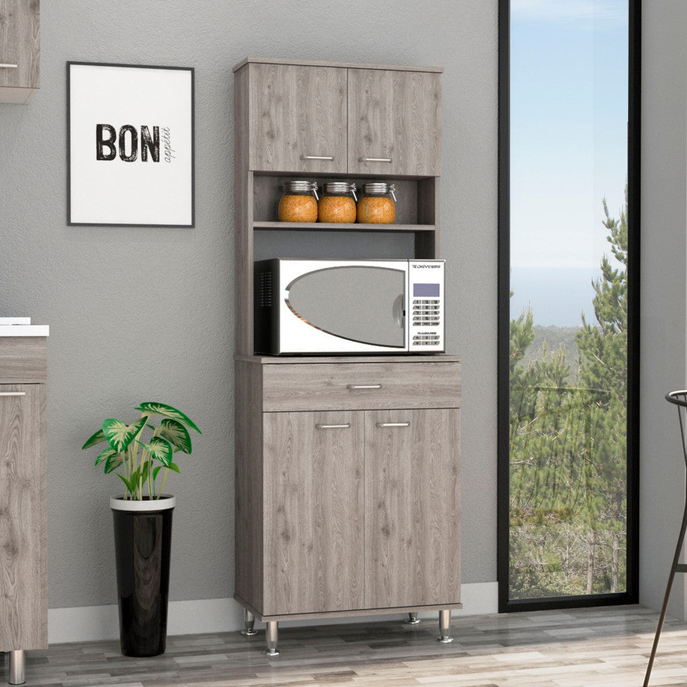 DEPOT E-SHOP Helis 60 Kitchen Pantry, Light Gray