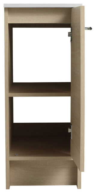 12 inch Plywood Freestanding Bathroom Vanity Set with Shelf and Slate Top