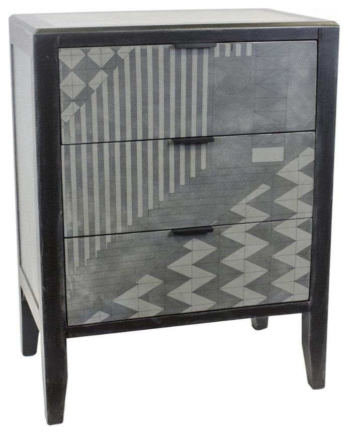 Fascinating 3 Drawer Cabinet, Black