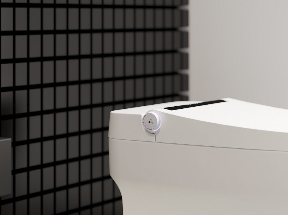 Angeles Modern Ceramic White Smart Toilet with Bidet and Digital Display