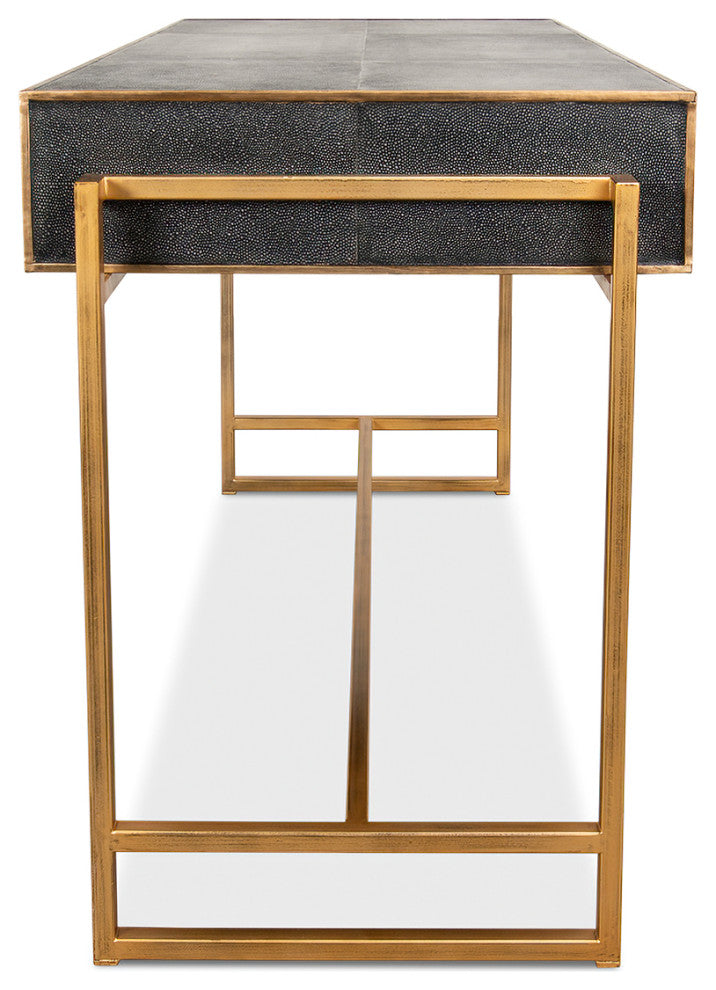 Modern Shagreen Leather Desk