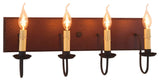 4 Arm Vanity Light, Plantation Red