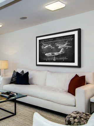 "Historical Airplane" Framed Painting Print, 30"x20"
