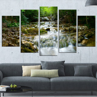 "Natural Spring Waterfall" Canvas Print, 5 Panels