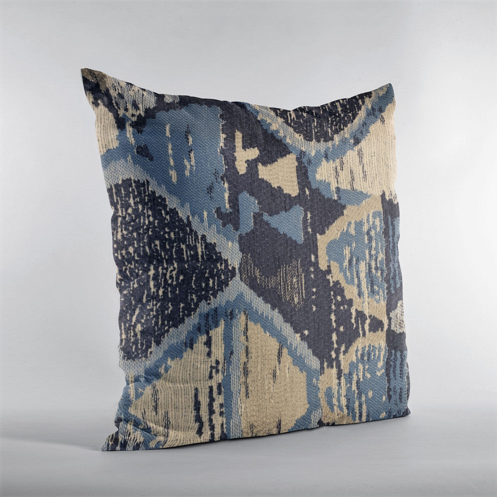 Plutus Blue Hidden Seas Abstract Luxury Throw Pillow, 24"x24"