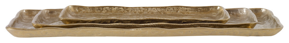 Uttermost Artisan Antique Gold Trays, 3-Piece Set