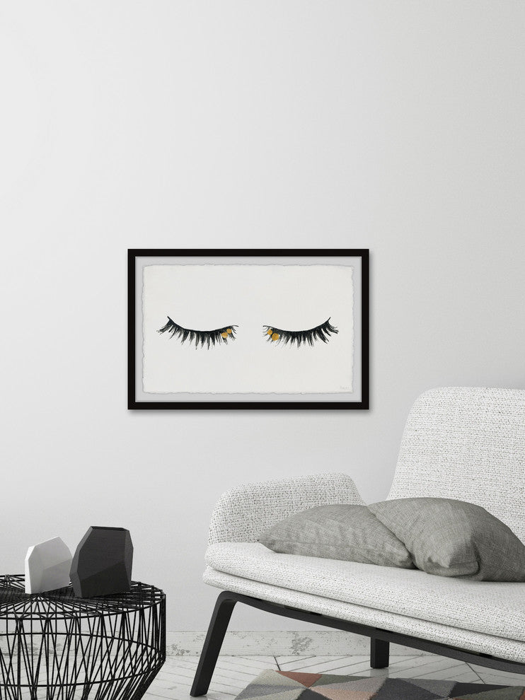 "Golden Lashes II" Framed Painting Print, 36"x24"