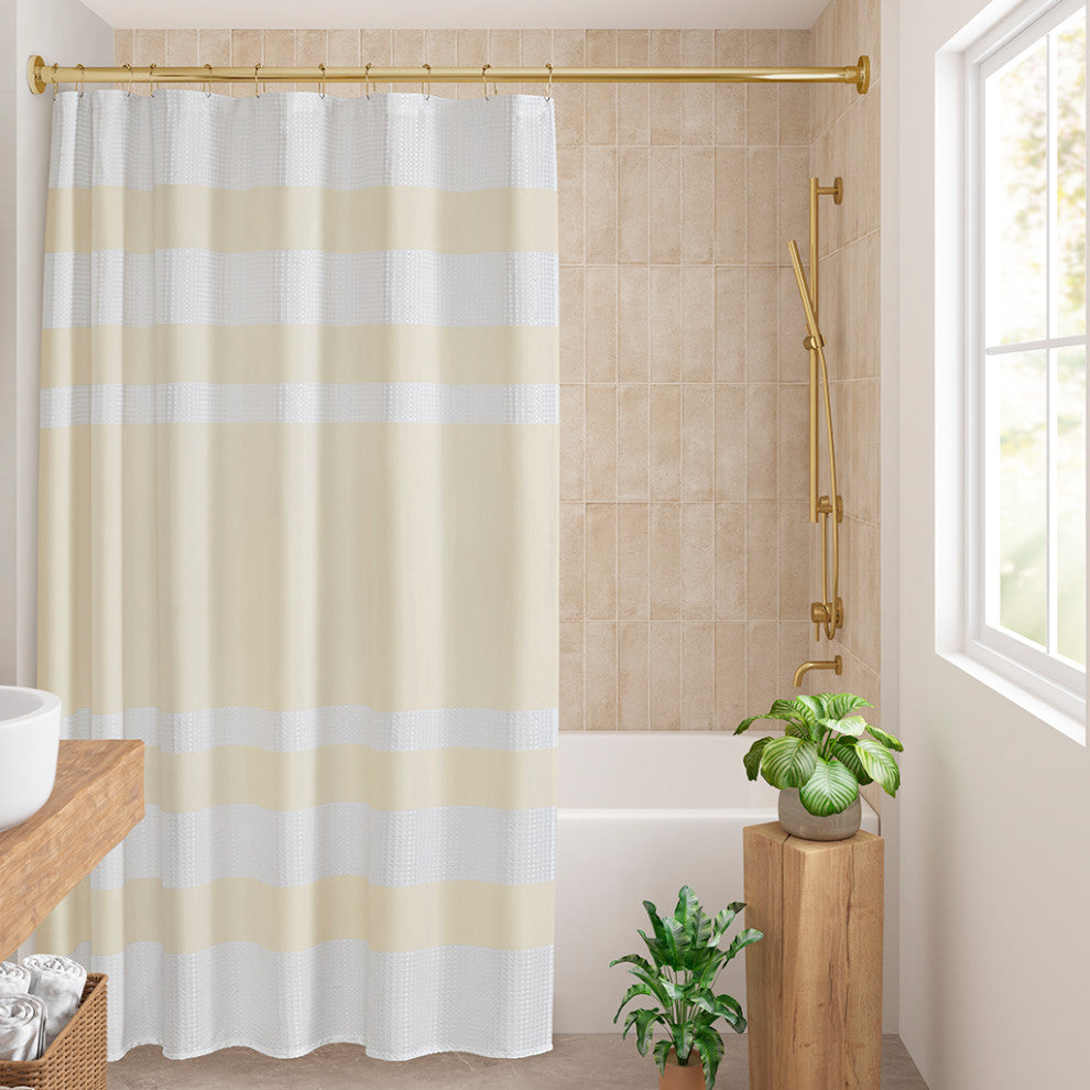 Madison Park Spa Waffle Shower Curtain With 3M Treatment