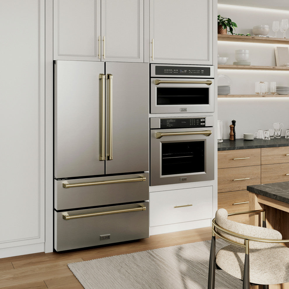 ZLINE 30 In. Autograph Microwave Oven, Stainless With Gold Accents, MWOZ-30-G
