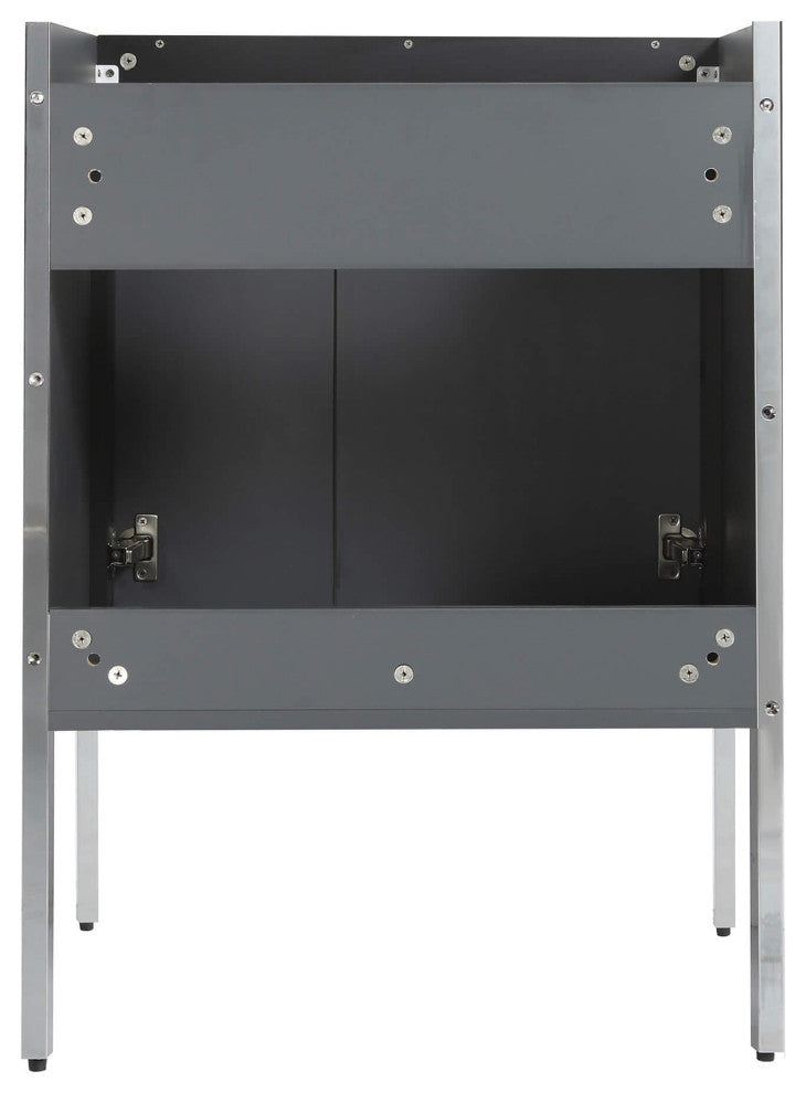 Oakville Bath Vanity, Ceramic Sink, Onix Grey, 24 Inch, Chrome Hardware