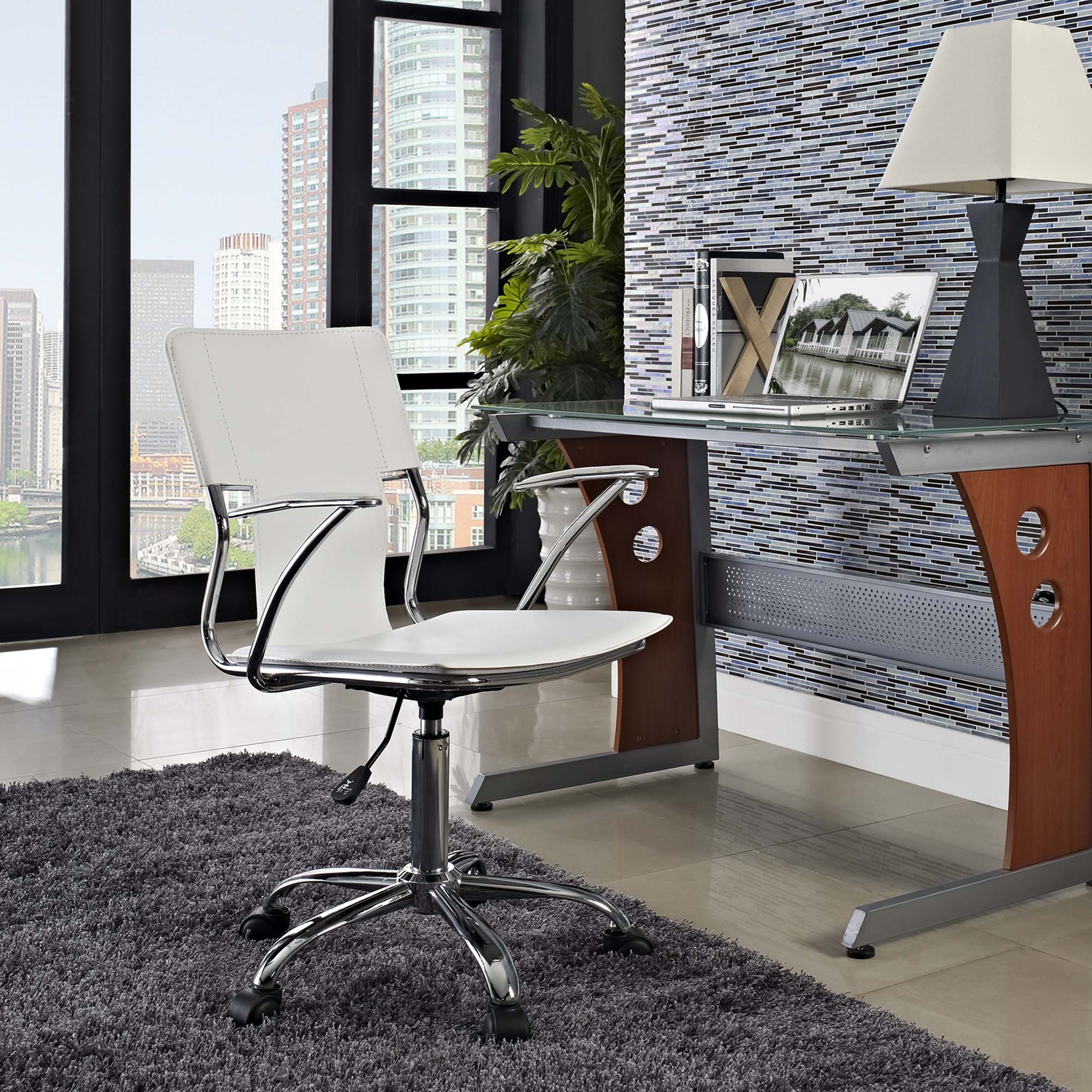 Trafico Leatherette Office Chair by Zuo, White