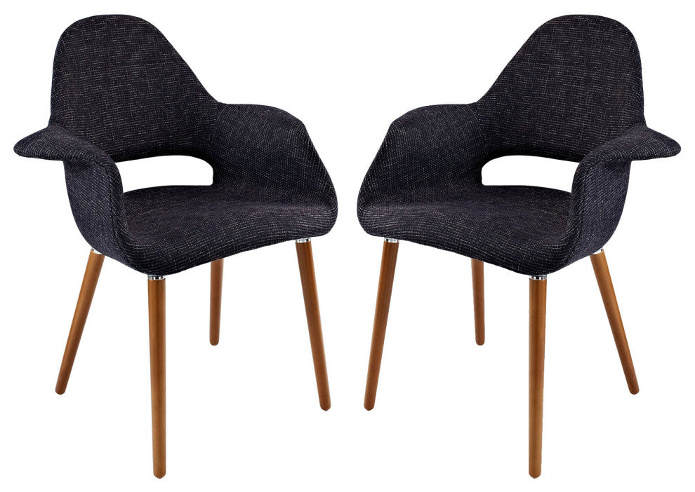 Modern Black Aegis Dining Armchair Set of 2