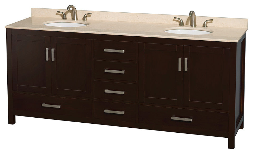 Wyndham WCS141480DESIVUNOMXX Espresso Sheffield 80 Inch Bathroom Vanity