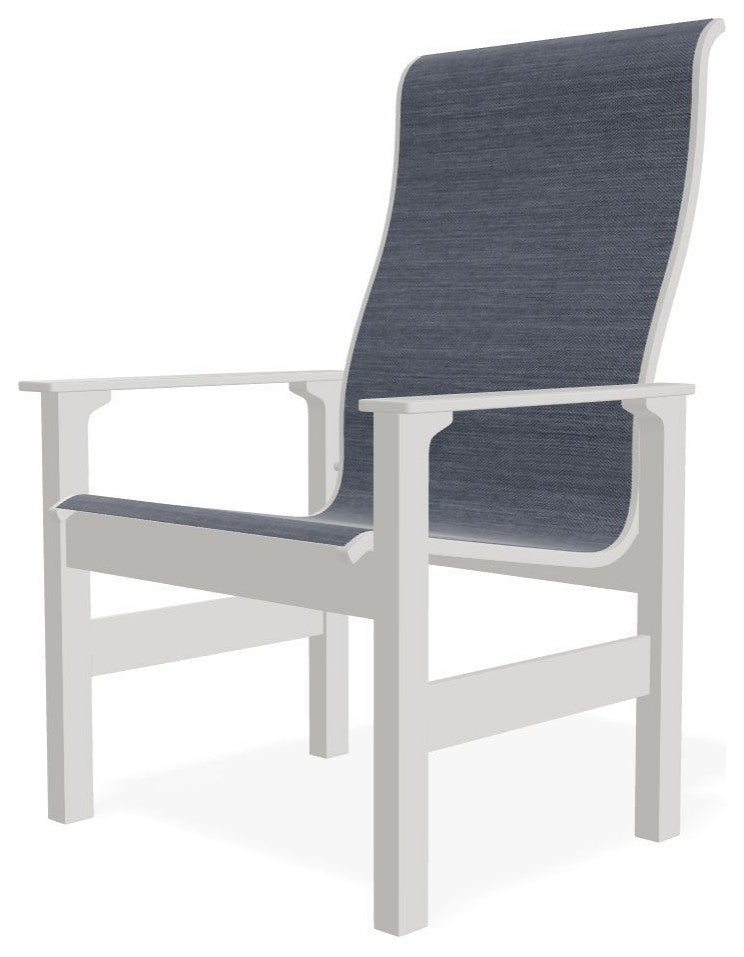 Leeward Sling Outdoor Armchair, Augustine Denim/Snow