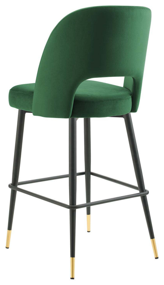 Bar Stool Chair Barstool, Velvet, Metal, Green, Bar Pub Cafe Bistro Restaurant