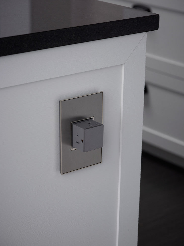 Adorne Real Metal 1-Gang Wall Plate, Brushed Stainless