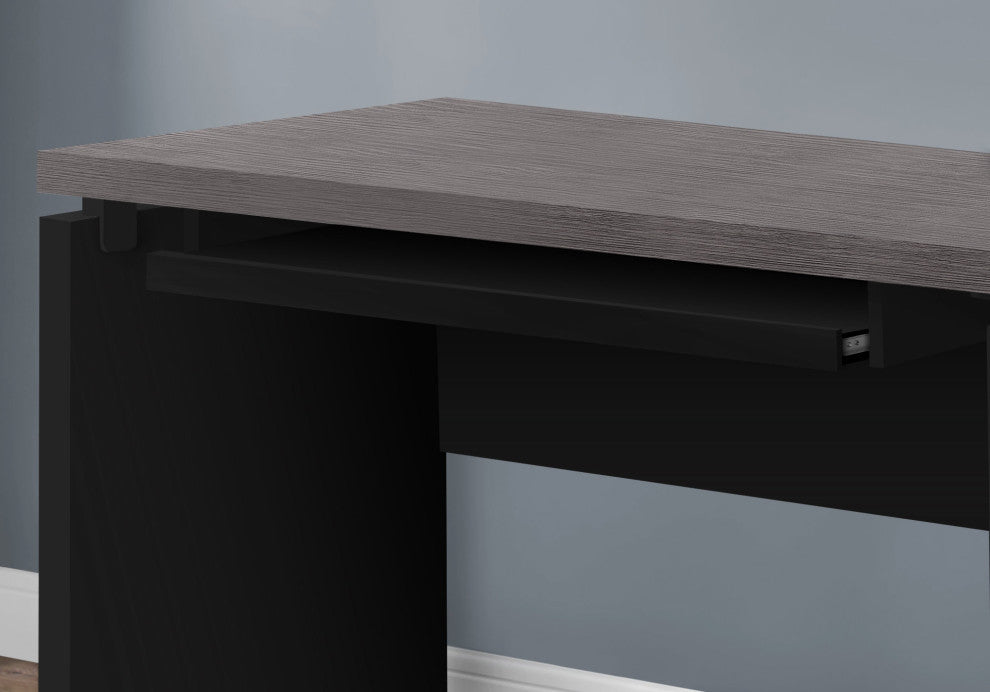 Computer Desk, Home Office, Laptop, 48"L, Work, Laminate, Black, Grey