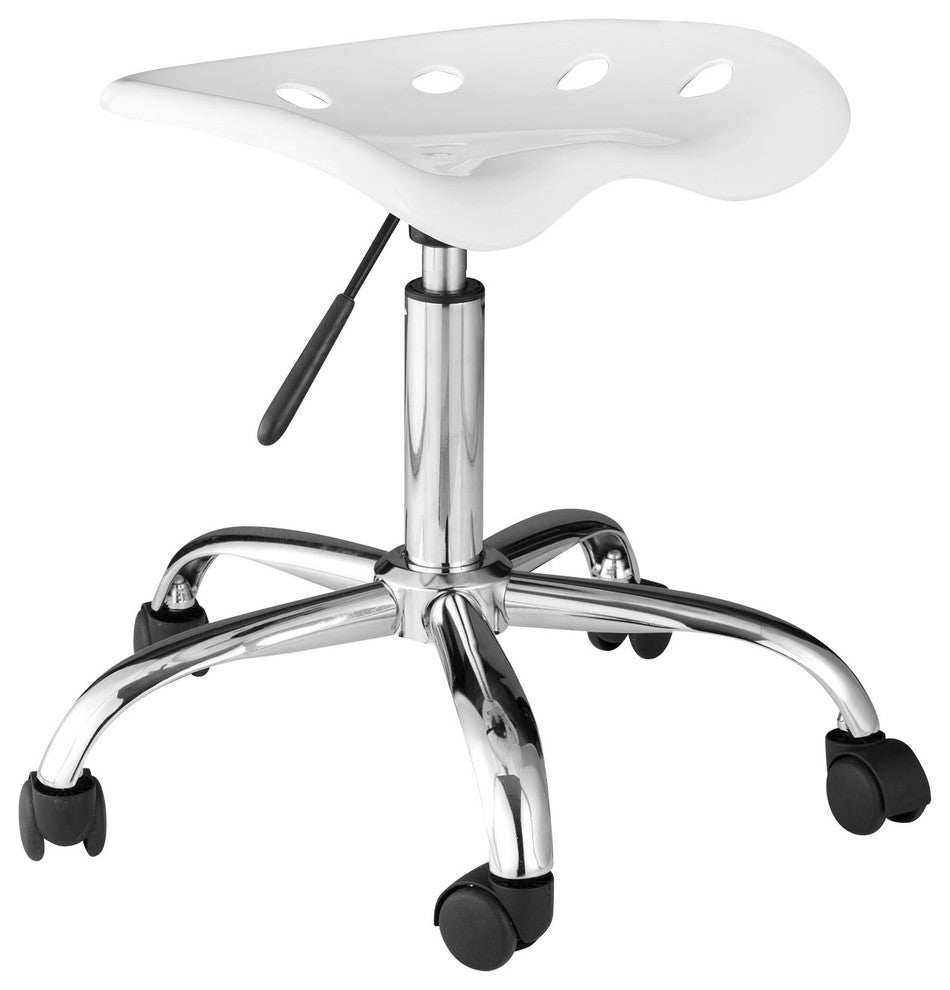 OneSpace Computer Task Chair with Tractor Seat, White