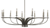 Monterey Uplight 10-Light Chandelier, Graphite & Painted Distressed Wood-look