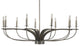 Monterey Uplight 10-Light Chandelier, Graphite & Painted Distressed Wood-look