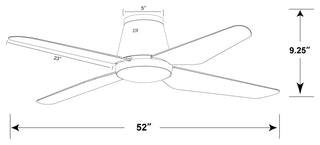 Lucci Air Aria Hugger 52" CTC Light With Remote Ceiling Fan, White