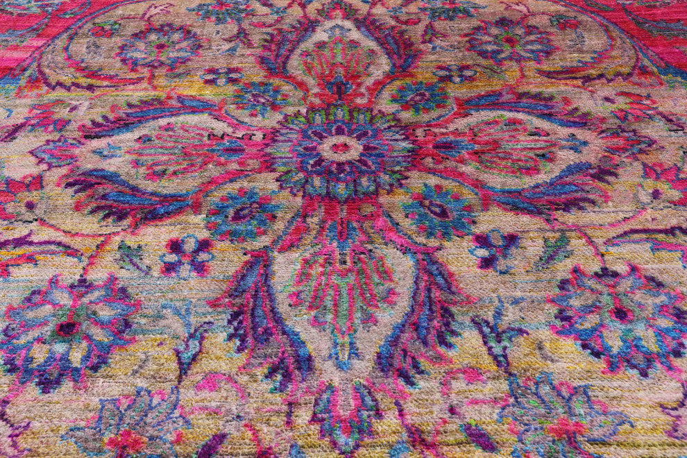7' 9" X 9' 10" Persian Handmade Silk Rug Q6802