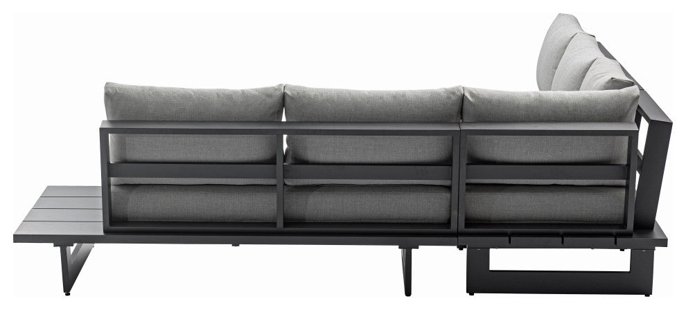 Maldives Outdoor Patio Sectional, Grey, Grey Frame