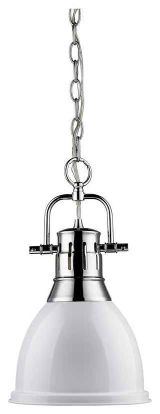 Duncan Mini Pendant, Chrome, White