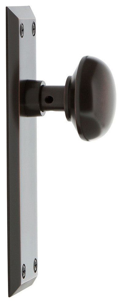 New York Plate Privacy New York Knob, Timeless Bronze
