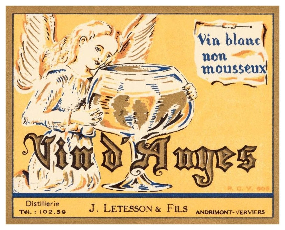 "Vin d'Anges" Digital Paper Print by Retrolabel, 18"x15"