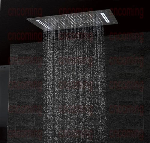 5-Function Shower Set, Thermostatic Mixer, LED Ceiling Shower Head