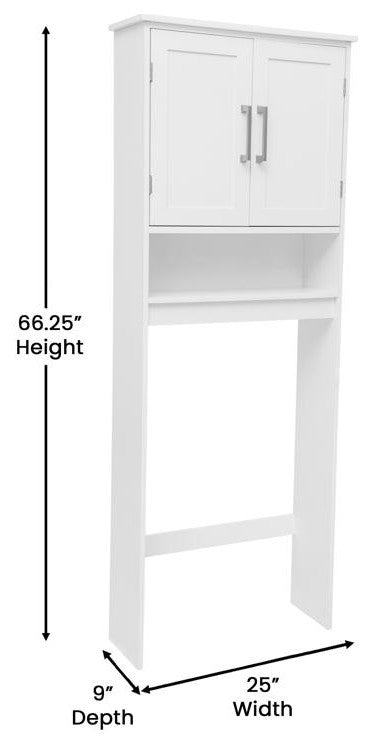 Vega Over the Toilet Bathroom Storage Cabinet, White