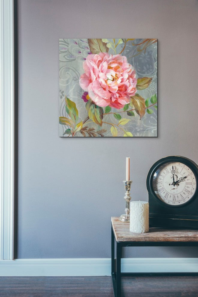 Epic Graffiti "Peonies and Paisley II" by Danhui Nai Giclee Canvas Art, 18"x18"