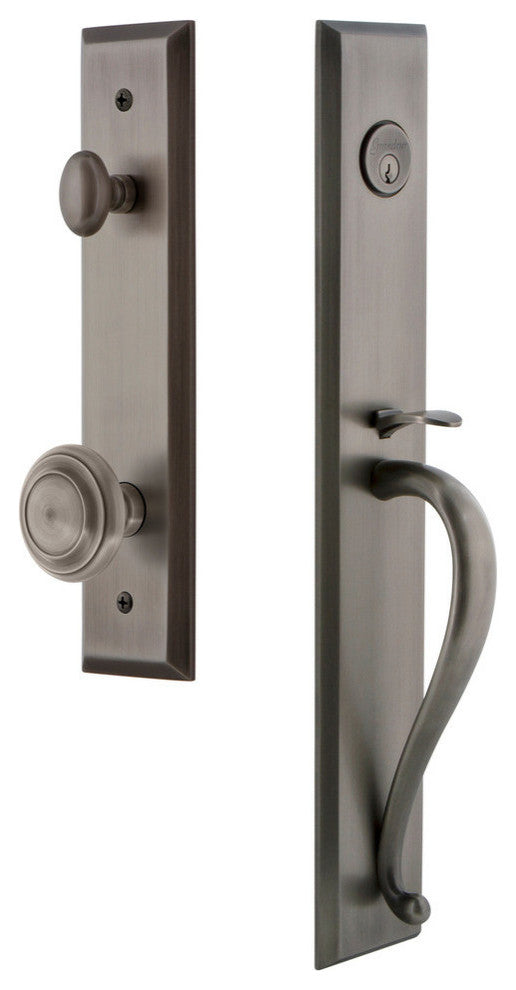 Fifth Avenue 1-Piece Dummy Handleset, S Grip and Circulaire Knob, 849418