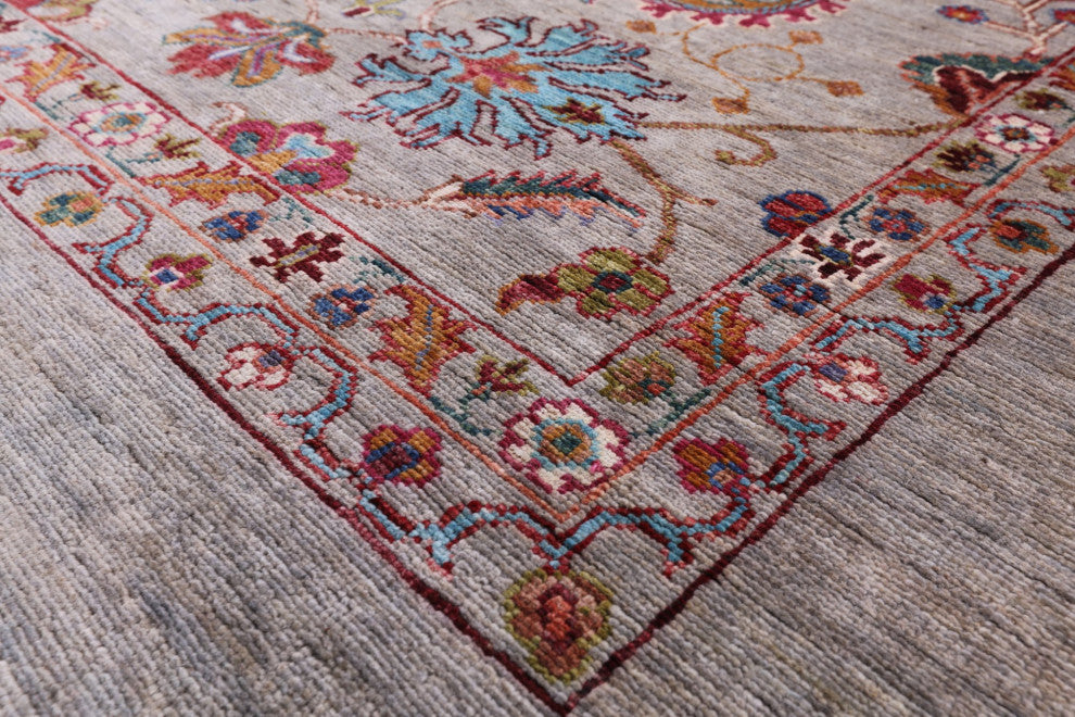 6' 11" X 9' 9" Hand-Knotted Persian Tabriz Wool Rug Q7511