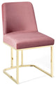 Amplify Sled Base Performance Velvet Dining Side Chair - Gold Dusty Rose